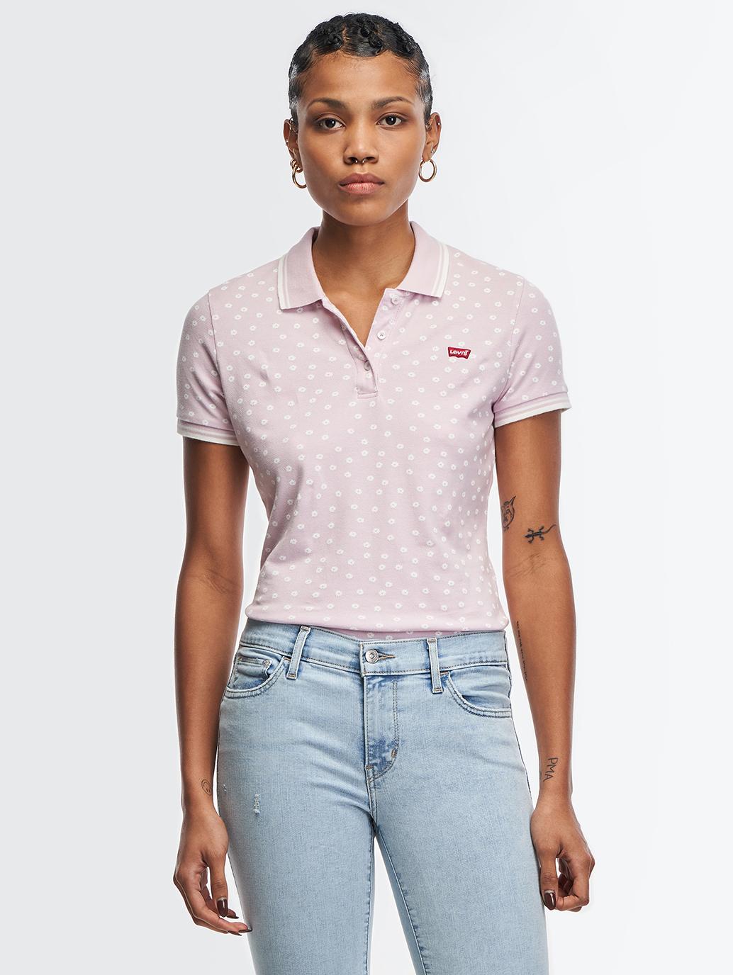 levis malaysia womens slim polo shirt 525990049 10 Model Front